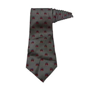 Wolfmark Neckwear Republican Elephants Political Novelty Necktie Silk